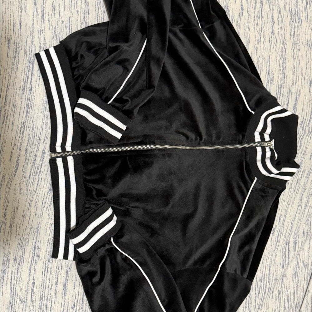 Black and White Striped Bomber Jacket